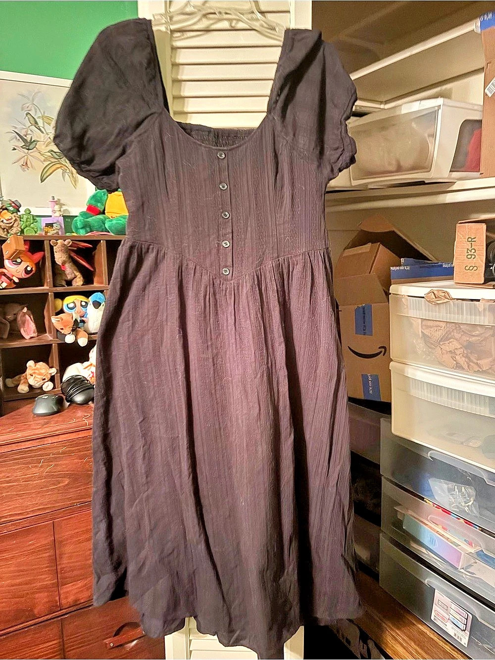 Disturbia Puff Sleeve Midi Dress in Black Size 10 Great Condition